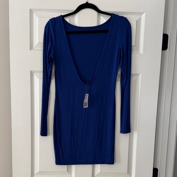 Bodycon Blue Long Sleeve Mini - Picture 2 of 3